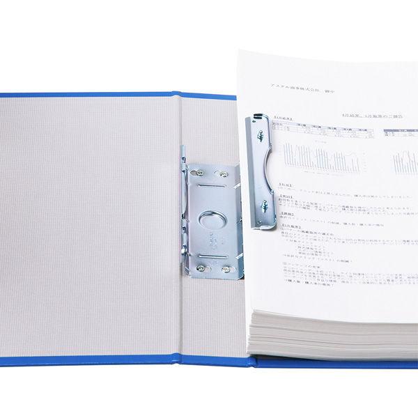 アスクル　パイプ式ファイル　片開き　A4タテ　とじ厚40mm　背幅56mm　3冊　2穴　ベーシックカラー　ブルー　青 オリジナル