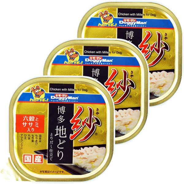 ドギーマン 紗 博多地どり 60缶セット LOHACO - 紗（さや）博多地どり 六穀とササミ入り 国産 100g 3個