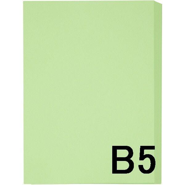 アスクル カラーペーパー 【75%OFF!】 B5 グリーン 500枚×10冊入 最も優遇 1箱 オリジナル