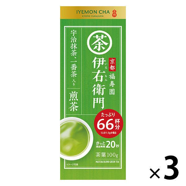 【水出し可】宇治の露製茶 伊右衛門 抹茶入り煎茶 1セット（100g×3袋）