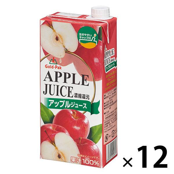 LOHACO - 【紙パック】果汁100% 濃縮還元 アップルジュース 1L 1セット