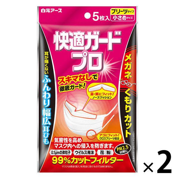 白元アース 快適ガードプロ プリーツマスク 小さめ 1セット（5枚入×2袋）