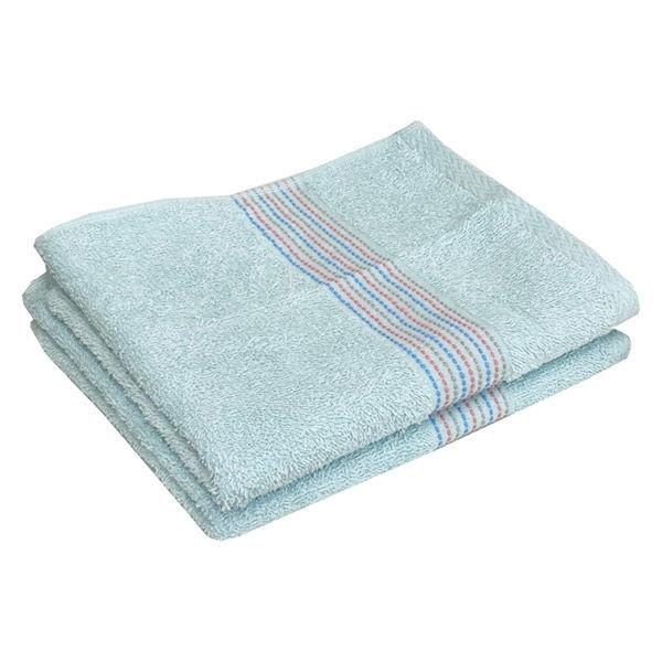 フェイスタオル オーガニックコットン ブランド激安セール会場 ブルー 青 2枚入 約34 80cm 林 1セット