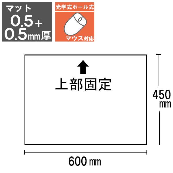 LOHACO - デスクマットクリアー2枚重ねタイプ 600x450 188676 1枚
