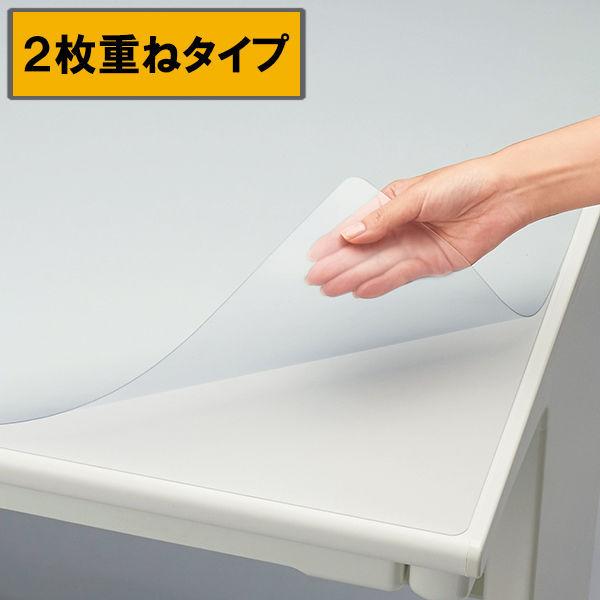 LOHACO - デスクマットクリアー2枚重ねタイプ 990x690 188652 1枚