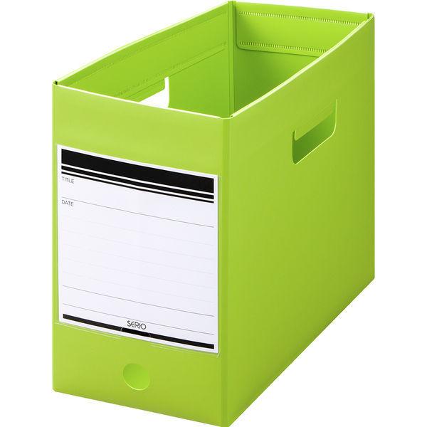 LOHACO - ボックスファイル組み立て式 A4ヨコワイド PP製 グリーン セリオ