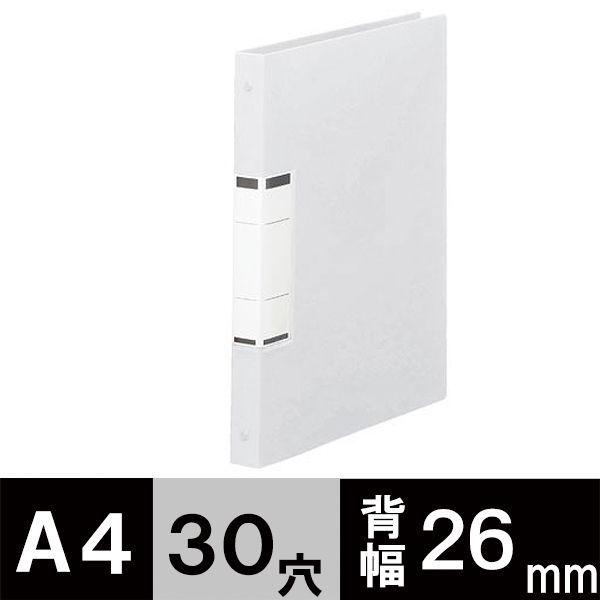 アスクル クリアファイル A4タテ 30穴 差し替え式 背幅26mm クリアホワイト 白 ユーロスタイル  オリジナル