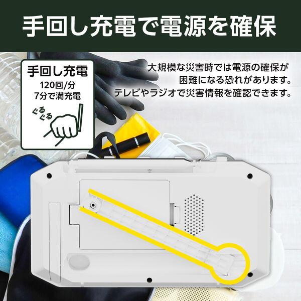 LOHACO - ドウシシャ 手回し充電防災ラジオ付き4.3型ワンセグテレビ
