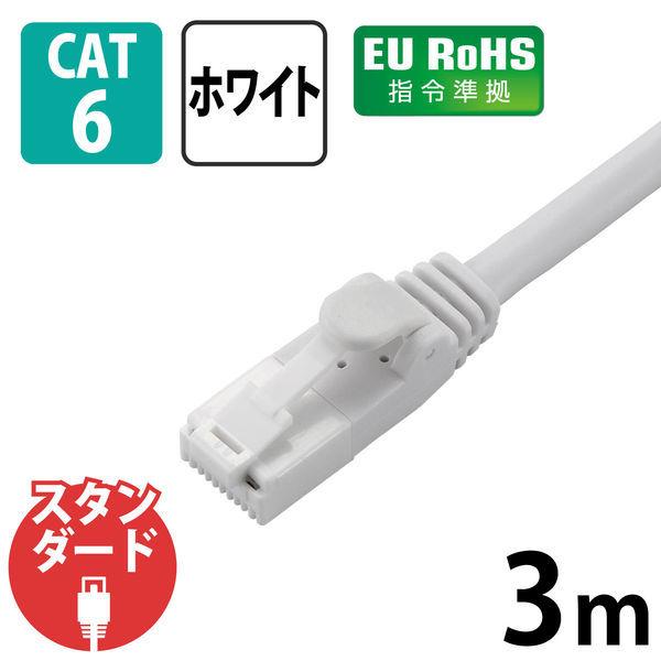 LOHACO - LANケーブル 3m cat6 爪折れ防止 ギガビット より線 スリム