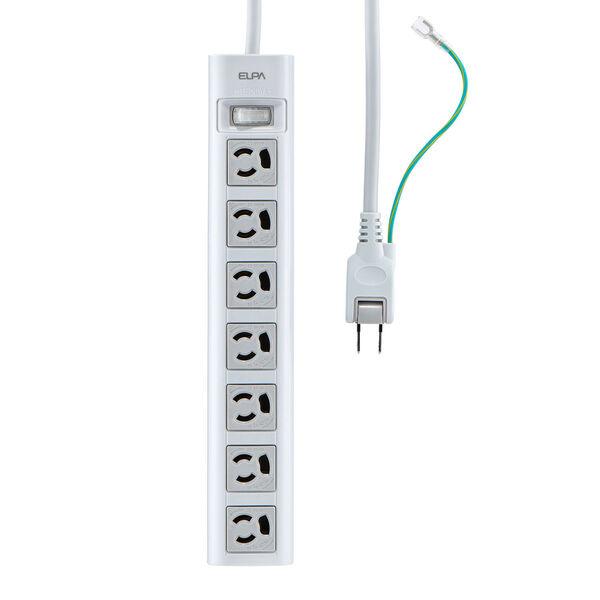 LOHACO - 朝日電器（ELPA） マグネット付電源タップ 3P式/7個口/10m
