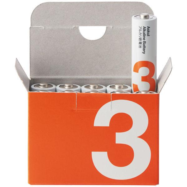アスクル アルカリ乾電池 単3形 1箱（100本：10本入×10箱） オリジナル