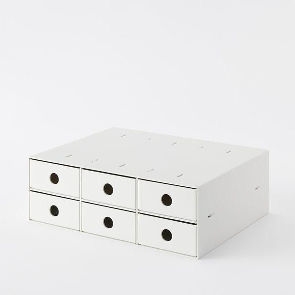 ポリプロピレン小物収納ボックス　３段４個と6段４個 無印＊ホワイトグレーのPP小物収納ボックスで、子供部屋も