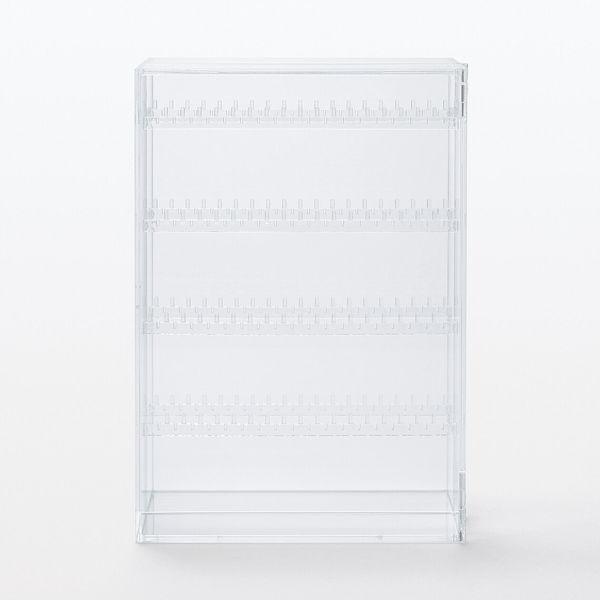 無印良品 アクリルネックレス・ピアスケース 見開きタイプ 約幅17.5&times;奥行8.8&times;高さ25cm 1セット（2個） 良品計画