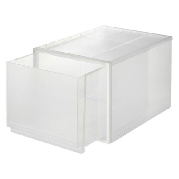 無印良品 ポリプロピレン収納ケース引出付 (10セット) LOHACO - 無印良品 ポリプロピレン 収納ケース 大 約34×44.5×30cm 1