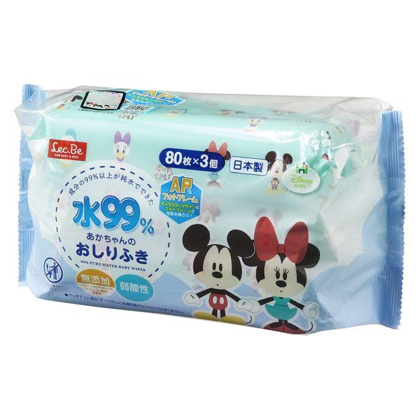 返品送料無料 ウェットティッシュ ディズニー 水99 9 おしりふき ミッキー フレンズ 80枚 3コパック 2パック レック Swiss Altermed Ch