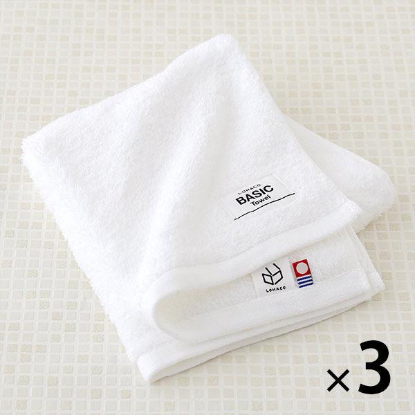 今治タオル フェイスタオル ロハコ限定 LOHACO Basic towel ピュアホワイト 約34×80cm 3枚  オリジナル