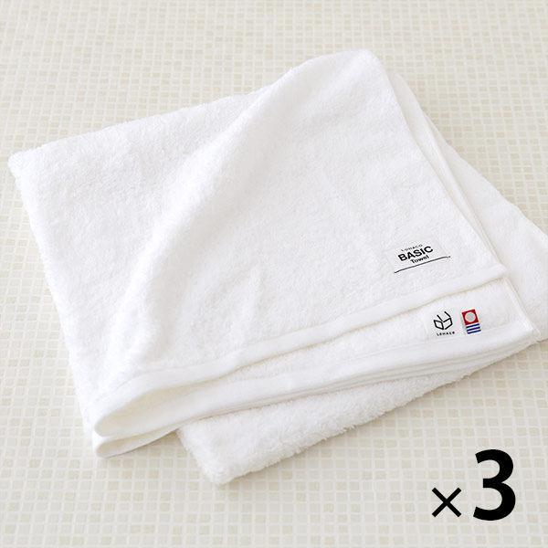 今治タオル バスタオル ロハコ限定 LOHACO Basic towel ピュアホワイト 約65&times;130cm 3枚 【送料無料】  オリジナル