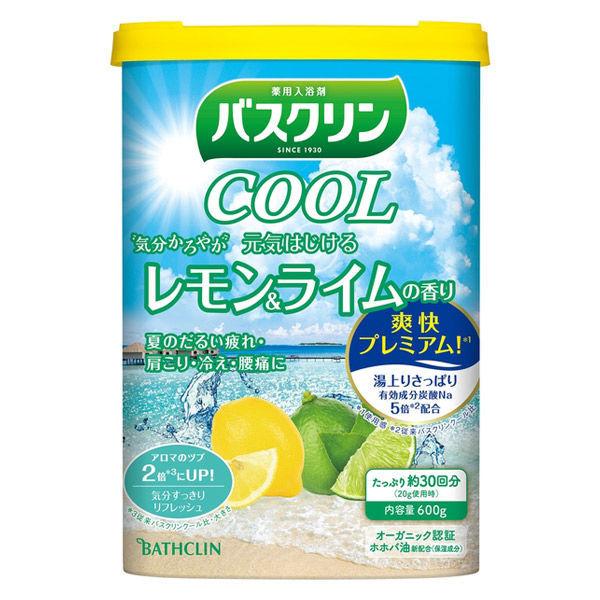 【数量限定】バスクリン クール 元気はじけるレモン＆ライムの香り 600g バスクリン お湯の色 マリンブルー（透明タイプ）