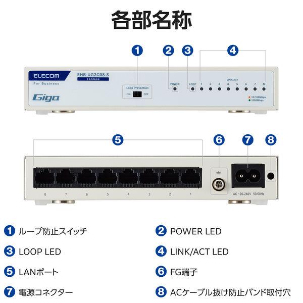 LOHACO - エレコム スイッチングハブ 8ポート ギガ LANハブ 金属筐体