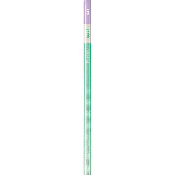 かきかたえんぴつ　きれいに消える　ippo（イッポ）　4B　六角軸　ピンク系　KB-KSKW01-4B　1ダース（12本入）　トンボ鉛筆