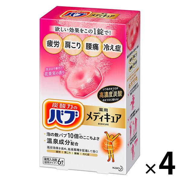 バブ メディキュア 花果実の香り 70g 1セット（6錠入×4箱） 透明タイプ 花王