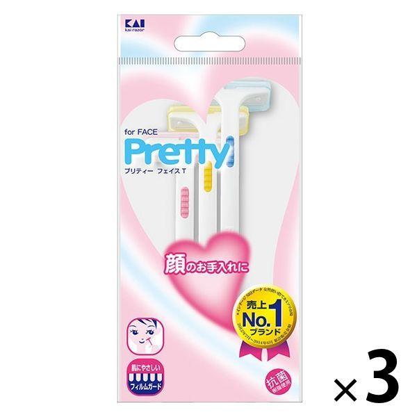 【２００個セット】【１ケース分】 貝印 カミソリ プリティー フェイスT(3本入）×２００個セット　１ケース分【k】【ご注文後発送までに1週間前後頂戴する場合がございます】 LOHACO - プリティーフェイスT 3本入 3個 FRT 貝印