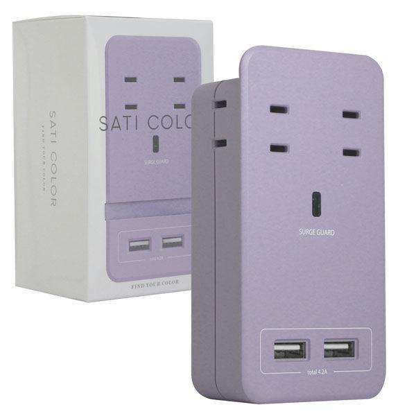 LOHACO - ファーゴ 電源タップ USB充電器 壁挿しタイプ 2P式/4個口 USB