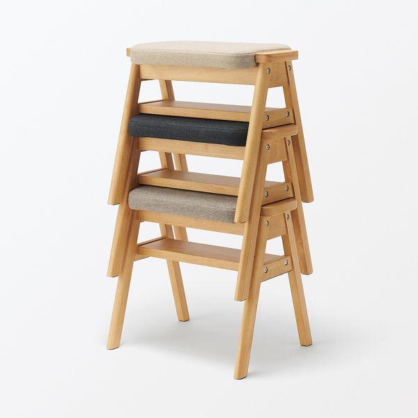 LOHACO - 無印良品 再生ポリエステル混 木製スタッキングスツール