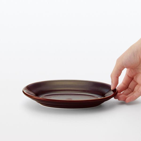 LOHACO - 無印良品 磁器 リムオーバル皿 小 飴釉 約19×13cm 1