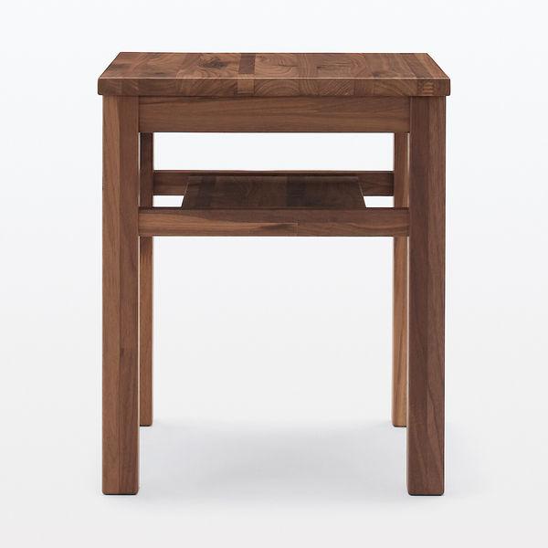 無印 MUJI ウォールナット 無垢材サイドテーブルベンチ ① LOHACO - 無印良品 木製サイドテーブルベンチ 板座 節あり
