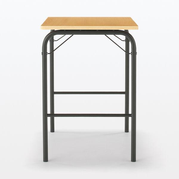 美品　MUJI スチールパイプテーブル　ダークグレー　折りたたみ式　無印良品 LOHACO - 無印良品 スチールパイプテーブル ダークグレー 折りたたみ式