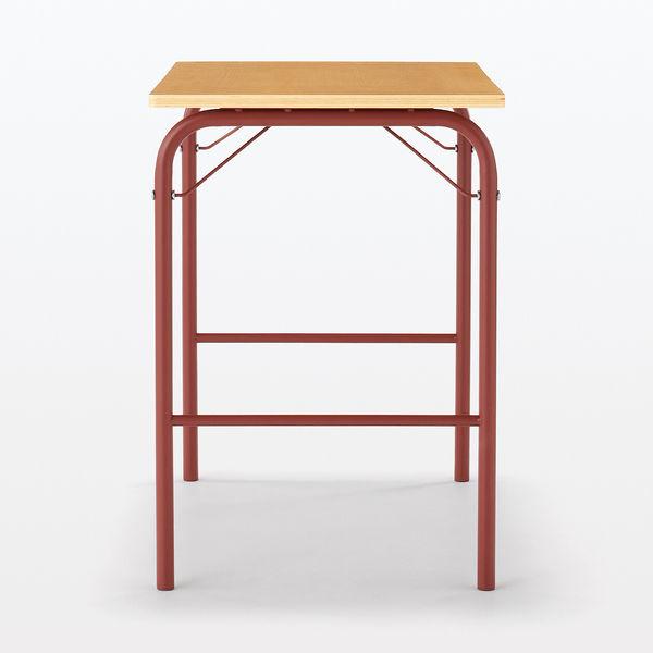 【 新品 】無印良品 スチールパイプテーブル エンジ　折りたたみ式 LOHACO - 無印良品 スチールパイプテーブル エンジ 折りたたみ式 良品計画