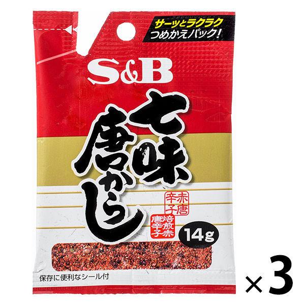 エスビー食品 S＆B 七味唐辛子 14g 3本