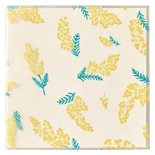 キングジム Hitotoki Note ヒトトキ ノート 3点セット Hn S02 おしゃれ ミモザ スクエアサイズ ドット方眼3 76mm 下敷き カバー