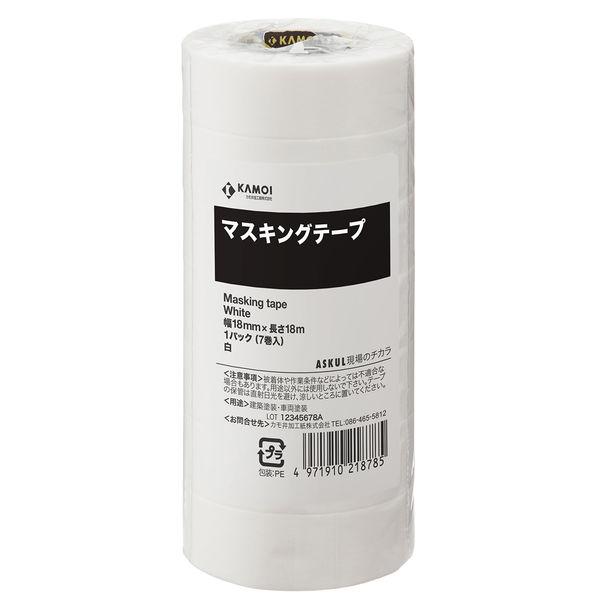 LOHACO - カモ井加工紙 マスキングテープ 18mm×18m 7巻 白 KMT750WH18
