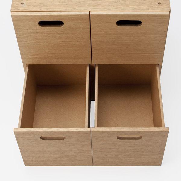 LOHACO - 無印良品 スタッキングチェスト （引出し4個タイプ） オーク