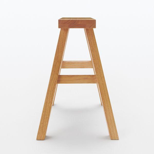 ⑤　無印良品　ベンチ小　廃盤品 LOHACO - 無印良品 木製ベンチ 小 ラバーウッド材 48.5×30×44cm 良品計画