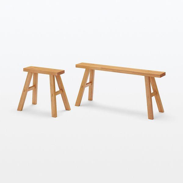 LOHACO - 無印良品 木製ベンチ 大 ラバーウッド材 100×30×44cm 良品計画