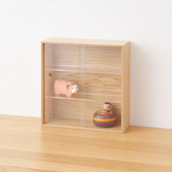 LOHACO - 無印良品 木製コレクションスタンド引き扉付き 約幅25.2×奥行