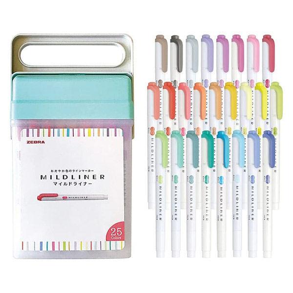 22春夏新色 蛍光ペン マイルドライナー 25色boxセット ゼブラ Wkt7 25c Box 1セット