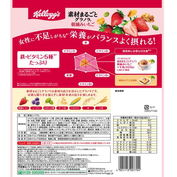 LOHACO - 素材まるごとグラノラ 朝摘みいちご 400g 6袋 日本ケロッグ