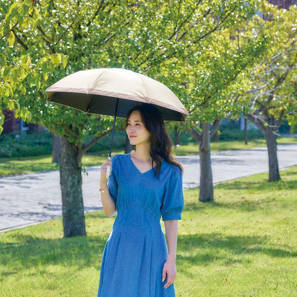 【ラパコ】木陰日傘 晴雨兼用 折りたたみ傘　ネイビーとアイボリー2本 LOHACO - サンブロックラボ 遮夏クール晴雨兼用傘 2段 2way アイボリー