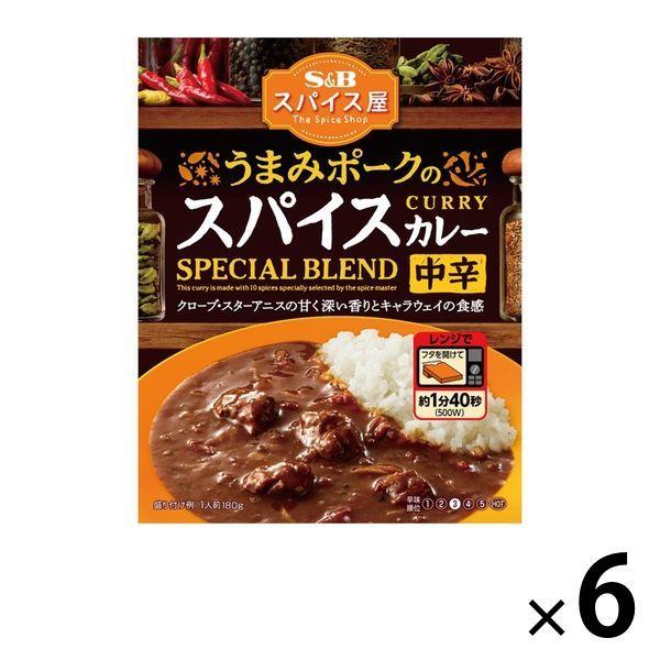 エスビー食品 スパイス屋 うまみポークのスパイスカレー 中辛 180g 1セット（6箱） レンジ対応 レトルト