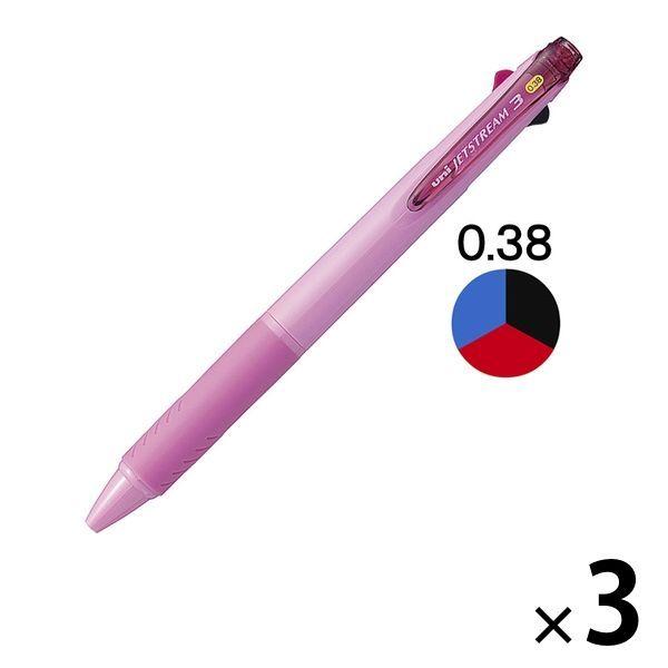 LOHACO - ジェットストリーム 3色ボールペン 0.38mm 油性 ベビーピンク