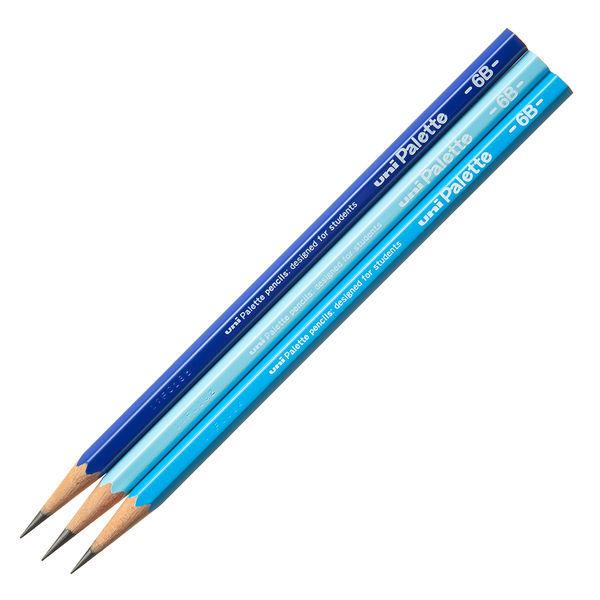 三菱鉛筆(uni) ユニパレット 鉛筆 6B 六角・パステルブルー軸 K55606B 3ダース