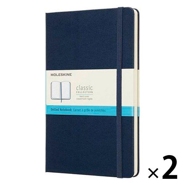 モレスキン クラシックノートブック ハードカバー ラージ ドット方眼 青 サファイアブルー 2冊 Qp066b 人気沸騰