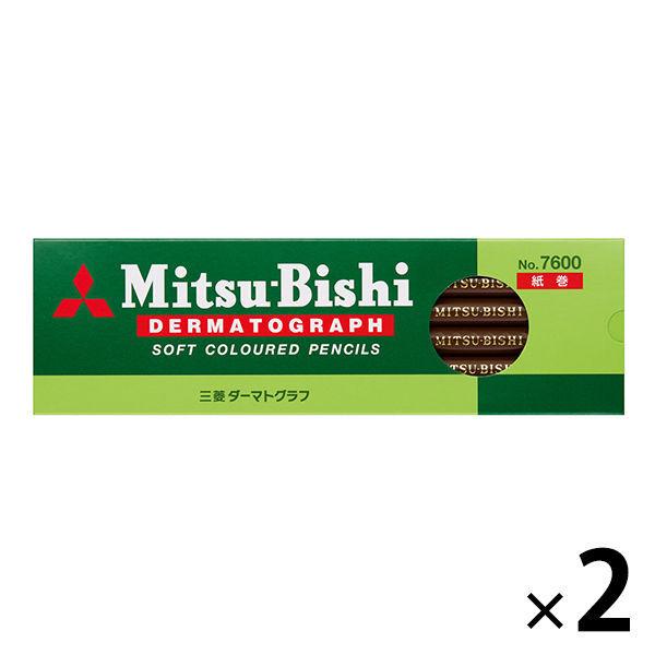 三菱鉛筆 色鉛筆 油性ダーマトグラフ 7600 21 茶色 2ダース（24本） K7600.21