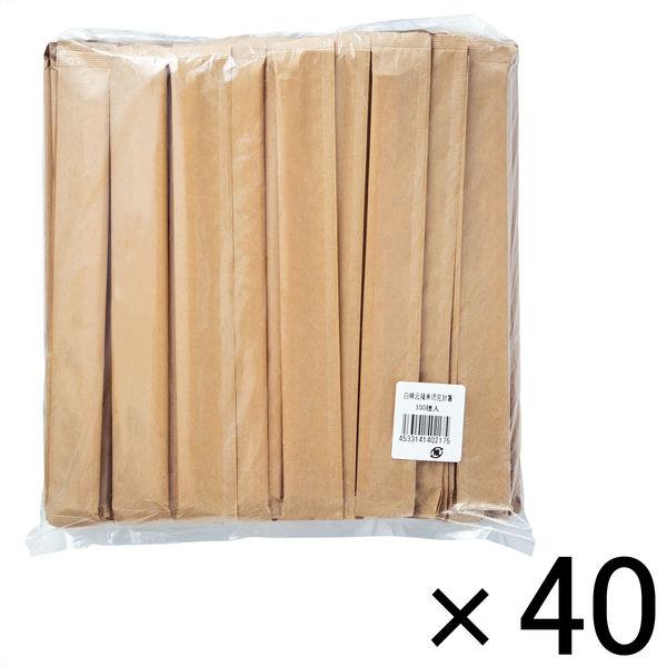 白樺元禄 未晒完封箸 1セット（100膳入&times;40袋） 【業務用】