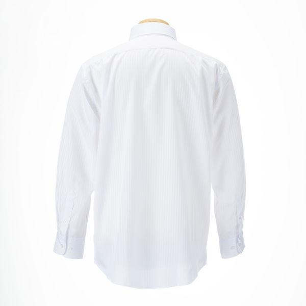 【アウトレット】ワイシャツ　長袖　紳士ボタンダウンビジネスシャツ（白大ストライプ）M LOST-002-M 1セット（2枚） AWJ　ビジネス