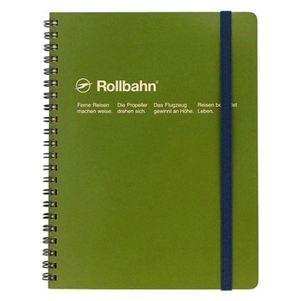 LOHACO - ロルバーン ポケット付メモ A5 5mm方眼 オリーブ 緑 リング